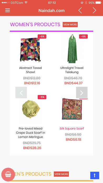 Emulate iPhone app Naindah.com - Online Shopping using MyAndroid