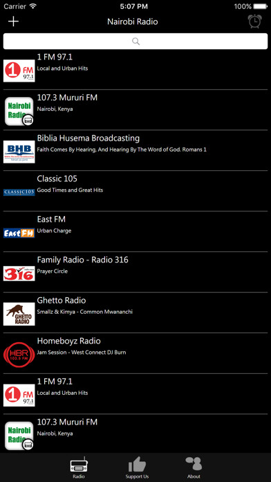 Emulate iPhone app Nairobi Radio using MyAndroid