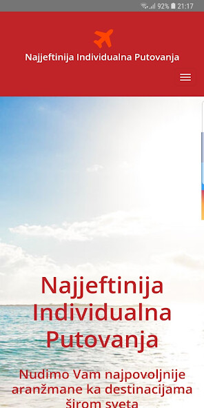 Run android online APK Najjeftinija Individualna Putovanja from MyAndroid or emulate Najjeftinija Individualna Putovanja using MyAndroid