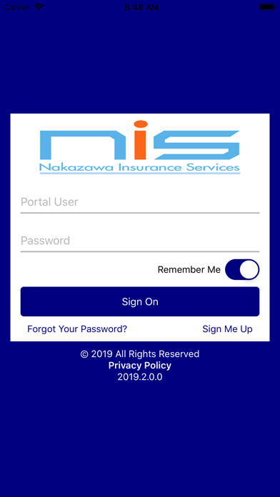 Emulate iPhone app Nakazawa Ins. Services Online using MyAndroid