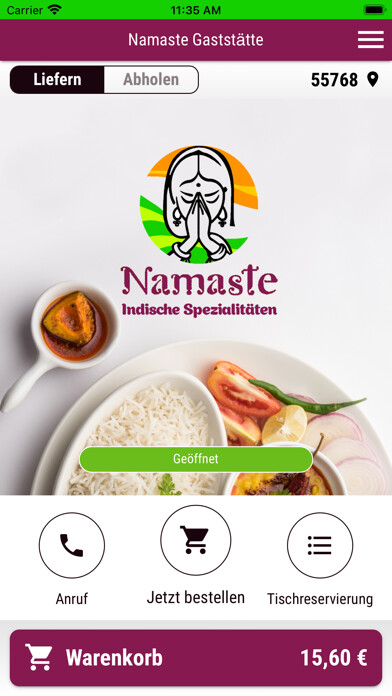 Emulate iPhone app Namaste Gaststätte using MyAndroid Emulate iPhone app Namaste Gaststätte using MyAndroid