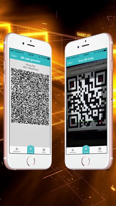 Emulate iPhone app NameCards.IO using MyAndroid