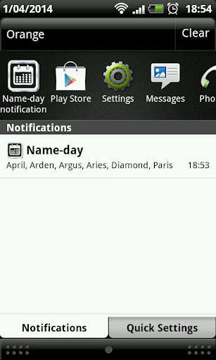 Emulate Android APK Name-day notification widget Emulate Android APK Name-day notification widget
