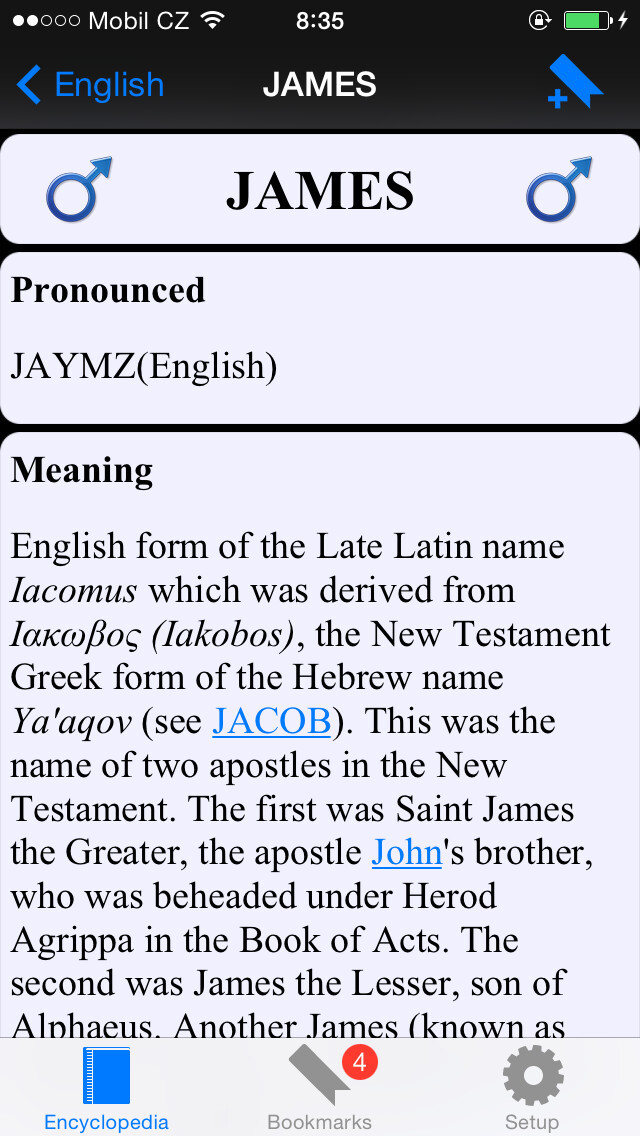 Emulate iPhone app Name Encyclopedia - collection of names meaning and history using MyAndroid Emulate iPhone app Name Encyclopedia - collection of names meaning and history using MyAndroid
