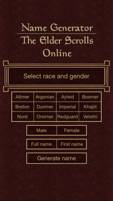 Emulate iPhone app Name Generator for The Elder Scrolls Online using MyAndroid Emulate iPhone app Name Generator for The Elder Scrolls Online using MyAndroid