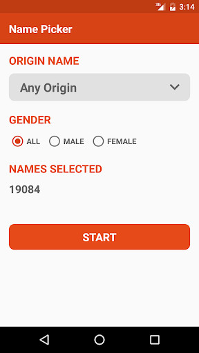 Run android online APK Name Picker from MyAndroid or emulate Name Picker using MyAndroid