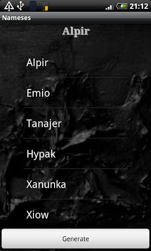 Emulate Android APK Nameses - Name Generator