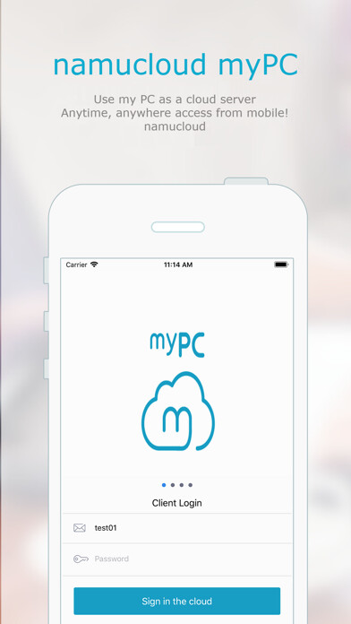 Emulate iPhone app namucloud myPC using MyAndroid