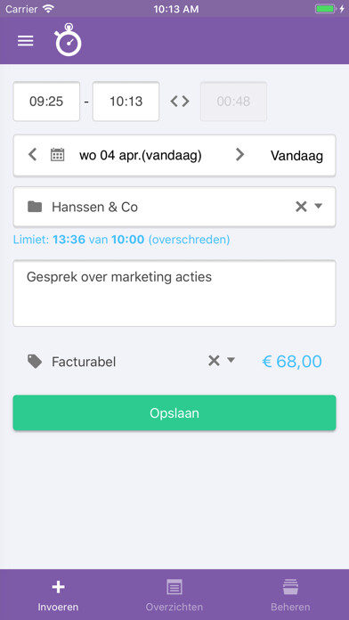 Emulate iPhone app Nanda Urenregistratie using MyAndroid