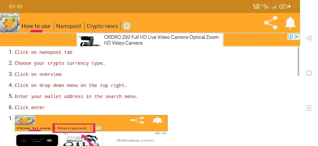 Run android online APK nanopool mining checker from MyAndroid or emulate nanopool mining checker using MyAndroid