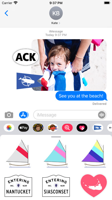 Emulate iPhone app Nantucket Stickers using MyAndroid