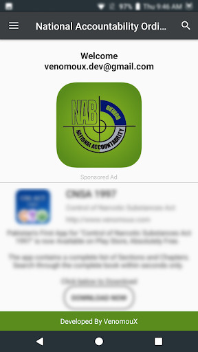 Run android online APK NAO 1999 - National Accountability Ordinance from MyAndroid or emulate NAO 1999 - National Accountability Ordinance using MyAndroid