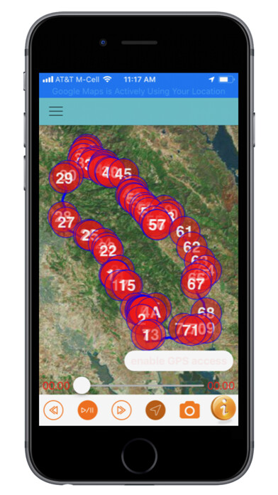 Emulate iPhone app Napa & Sonoma Valley GPS Tour using MyAndroid