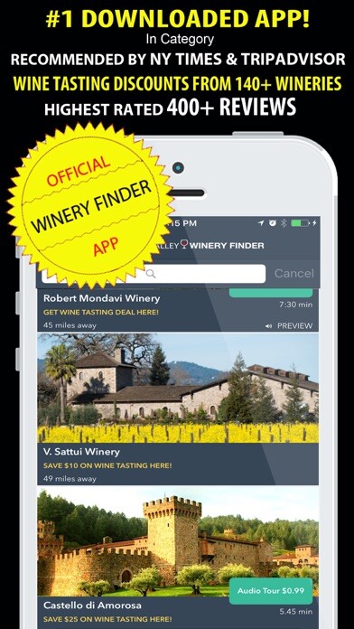 Emulate iPhone app Napa Valley Winery Finder REAL using MyAndroid Emulate iPhone app Napa Valley Winery Finder REAL using MyAndroid