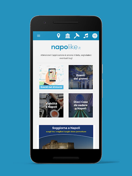 Run android online APK Napolike - Napoli tra eventi e turismo from MyAndroid or emulate Napolike - Napoli tra eventi e turismo using MyAndroid