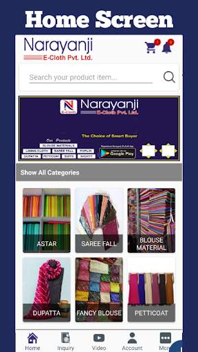 Run android online APK Narayanji E-Cloth from MyAndroid or emulate Narayanji E-Cloth using MyAndroid