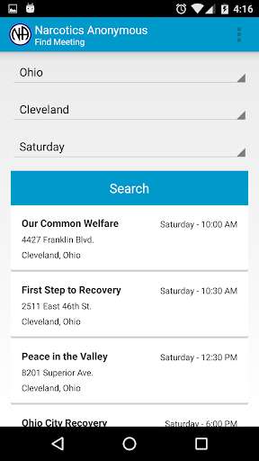 Emulate Android APK Narcotics Anonymous
