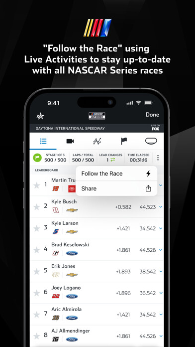 Emulate iPhone app NASCAR MOBILE using MyAndroid