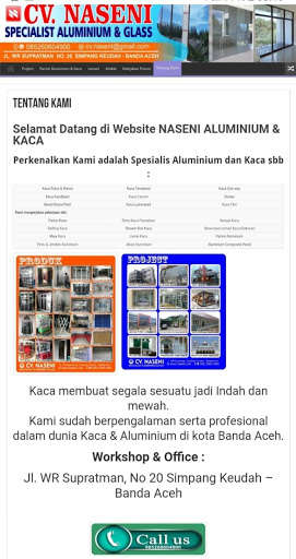 Emulate Android APK Naseni Aluminium  Kaca - Banda Aceh