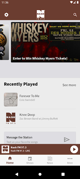 Emulate iPhone app NASH FM 97.3 using MyAndroid Emulate iPhone app NASH FM 97.3 using MyAndroid