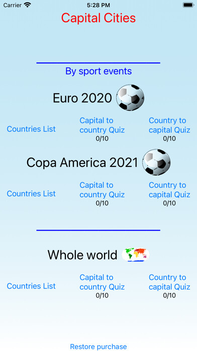 Emulate iPhone app National capital cities - quiz using MyAndroid Emulate iPhone app National capital cities - quiz using MyAndroid