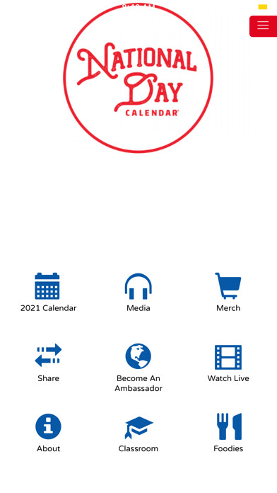 Emulate iPhone app National Day Calendar using MyAndroid