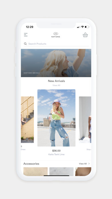 Emulate iPhone app Nations Boutique using MyAndroid