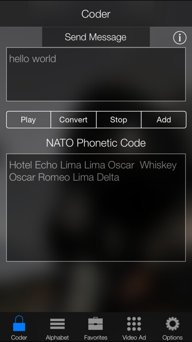 Emulate iPhone app NATO Phonetic Alphabet Code using MyAndroid Emulate iPhone app NATO Phonetic Alphabet Code using MyAndroid