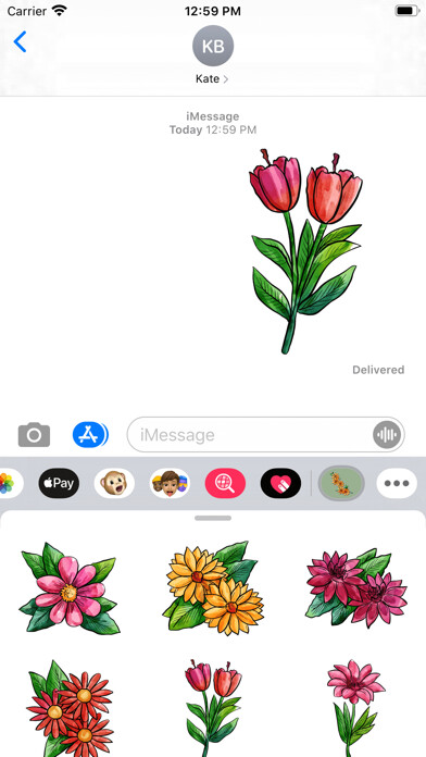 Emulate iPhone app Natural Flower Dairy Stickers using MyAndroid Emulate iPhone app Natural Flower Dairy Stickers using MyAndroid