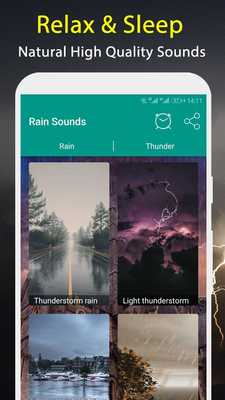 Emulate Android APK Natural Rain sound  Thunder Music - Sleep  Relax