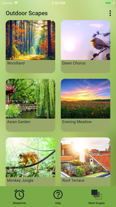 Emulate iPhone app Nature & Outdoor Soundscapes using MyAndroid