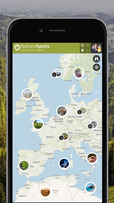 Emulate iPhone app NatureSpots - observe nature using MyAndroid