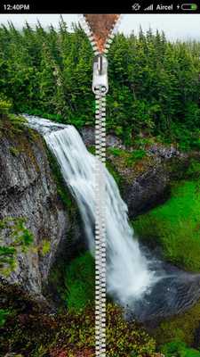 Emulate Android APK Nature Waterfall Zipper Lock