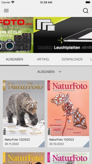 Emulate iPhone app NaturFoto using MyAndroid