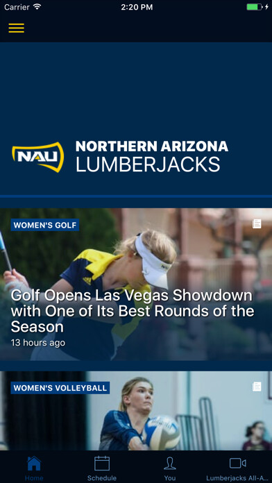 Emulate iPhone app NAU Athletics using MyAndroid