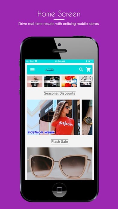 Emulate iPhone app Nautica Magento Mobile App using MyAndroid