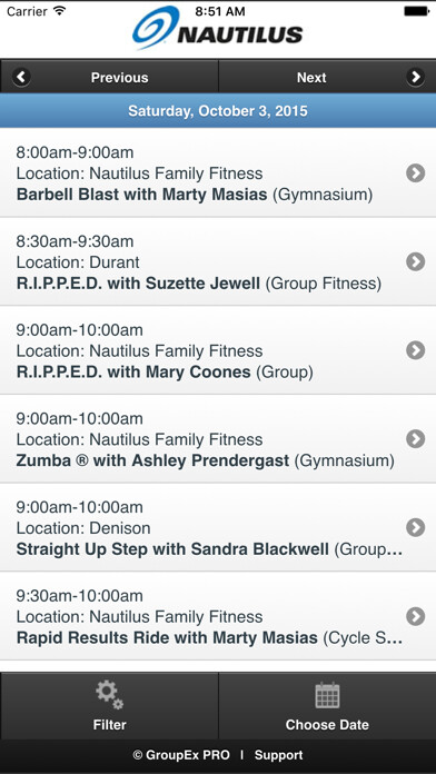 Emulate iPhone app Nautilus Sport and Fitness Schedule using MyAndroid Emulate iPhone app Nautilus Sport and Fitness Schedule using MyAndroid