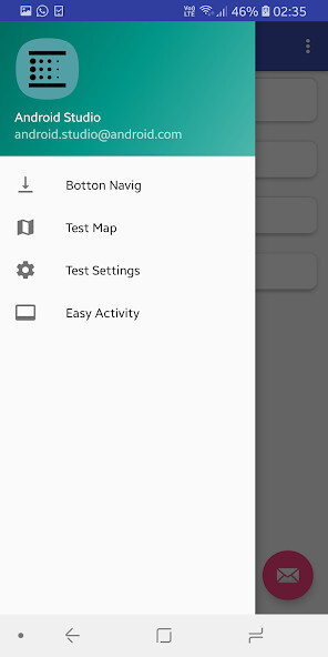 Emulate Navigation Drawer Template from MyAndroid or run Navigation Drawer Template using MyAndroid