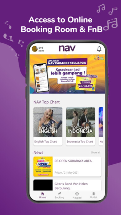 Emulate iPhone app NAV Karaoke Keluarga using MyAndroid