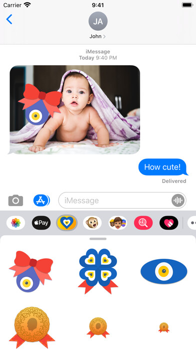 Emulate iPhone app Nazar - Evil Eye Stickers using MyAndroid