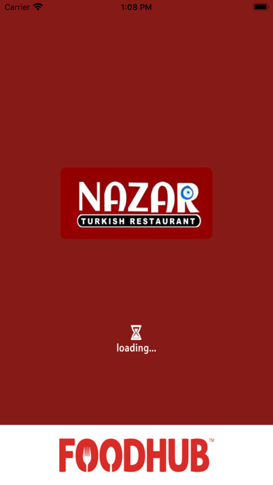Emulate iPhone app Nazar Restaurant And Takeaway. using MyAndroid