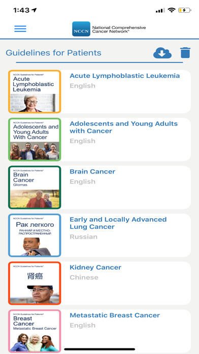 Emulate iPhone app NCCN Patient Guides for Cancer using MyAndroid Emulate iPhone app NCCN Patient Guides for Cancer using MyAndroid
