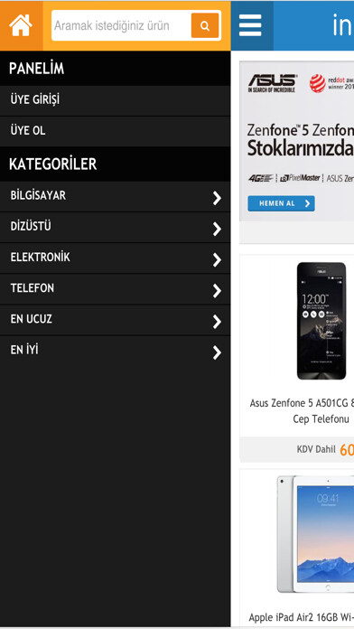 Emulate iPhone app İnceHesap using MyAndroid