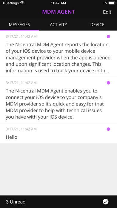 Emulate iPhone app N-central MDM Agent using MyAndroid