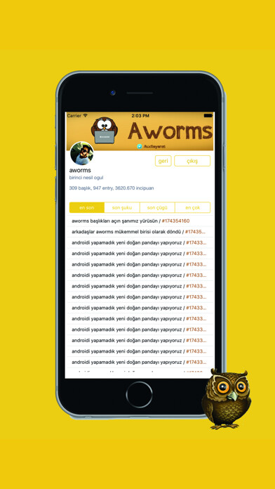 Emulate iPhone app İnci Sözlük using MyAndroid