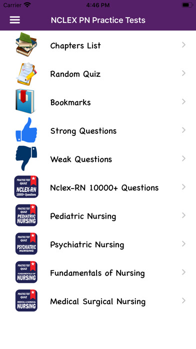 Emulate iPhone app NCLEX PN Practice Tests using MyAndroid