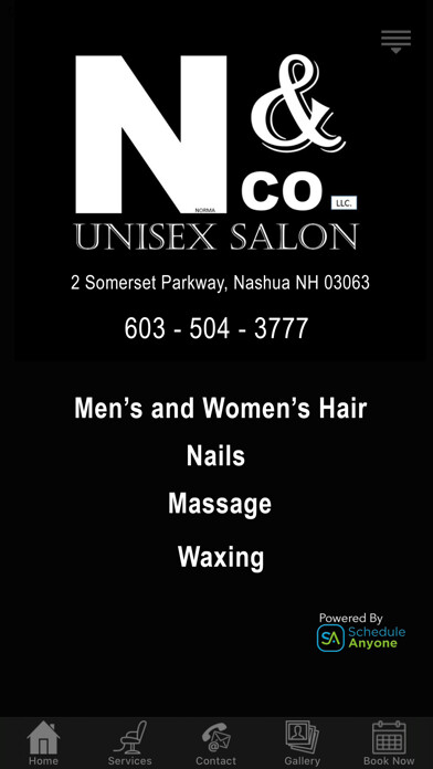 Emulate iPhone app N & Co Unisex Salon Nashua NH using MyAndroid