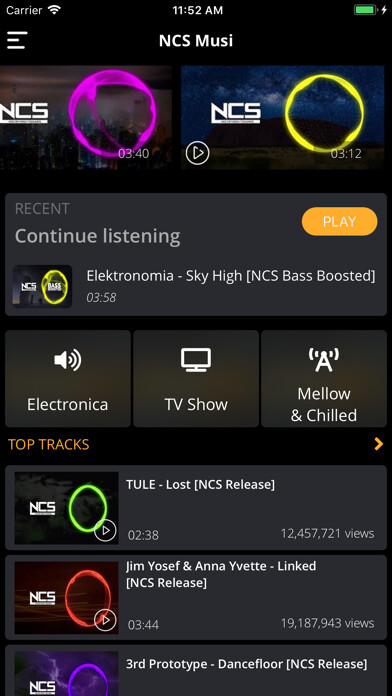 Emulate iPhone app NCS Musi: Video & Music Player using MyAndroid