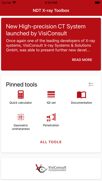 Emulate iPhone app NDT X-ray Toolbox using MyAndroid