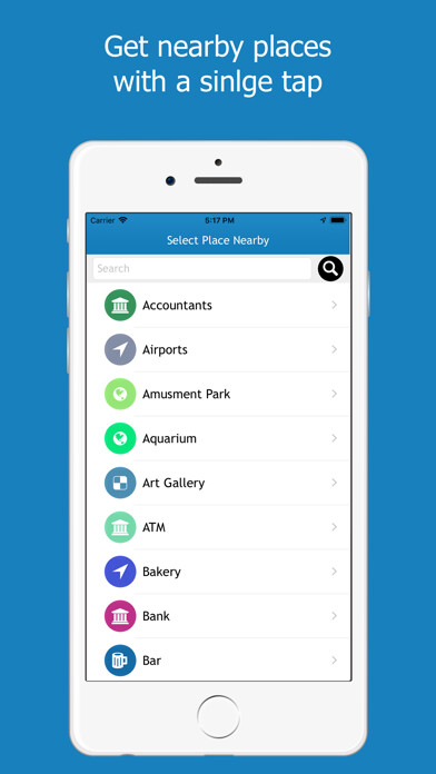 Emulate iPhone app Nearby - Places Around Me using MyAndroid Emulate iPhone app Nearby - Places Around Me using MyAndroid